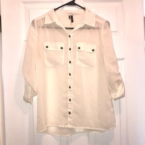 Cream colored chiffon shirt